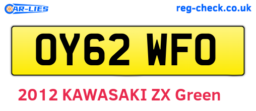 OY62WFO are the vehicle registration plates.
