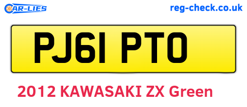 PJ61PTO are the vehicle registration plates.