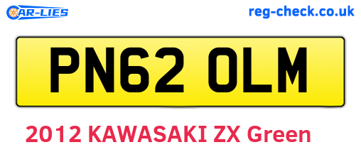 PN62OLM are the vehicle registration plates.