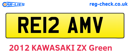 RE12AMV are the vehicle registration plates.
