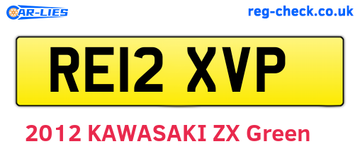RE12XVP are the vehicle registration plates.