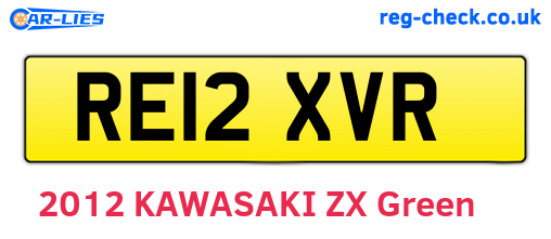 RE12XVR are the vehicle registration plates.