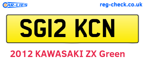 SG12KCN are the vehicle registration plates.