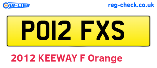 PO12FXS are the vehicle registration plates.