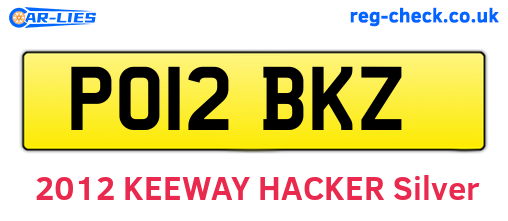 PO12BKZ are the vehicle registration plates.