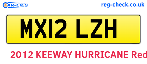 MX12LZH are the vehicle registration plates.
