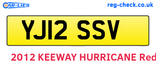 YJ12SSV are the vehicle registration plates.