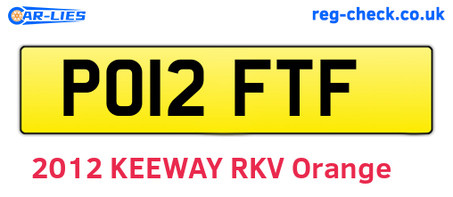 PO12FTF are the vehicle registration plates.
