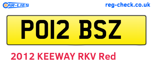 PO12BSZ are the vehicle registration plates.