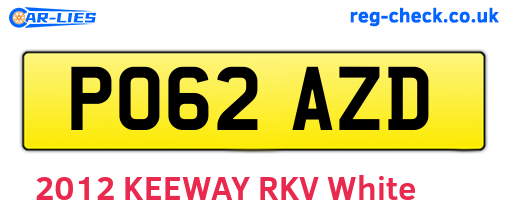 PO62AZD are the vehicle registration plates.