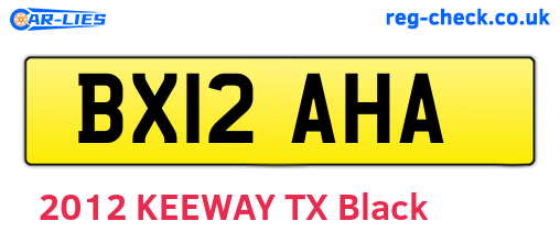 BX12AHA are the vehicle registration plates.