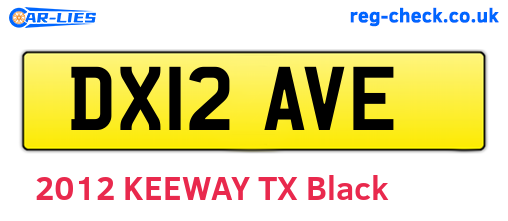 DX12AVE are the vehicle registration plates.
