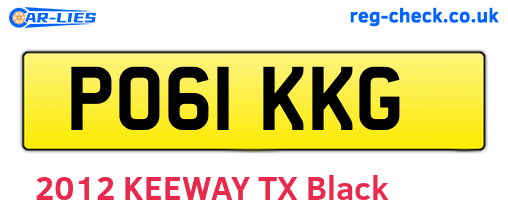 PO61KKG are the vehicle registration plates.