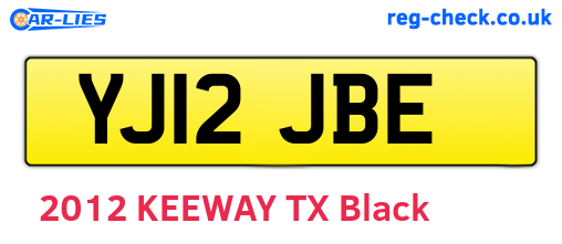 YJ12JBE are the vehicle registration plates.