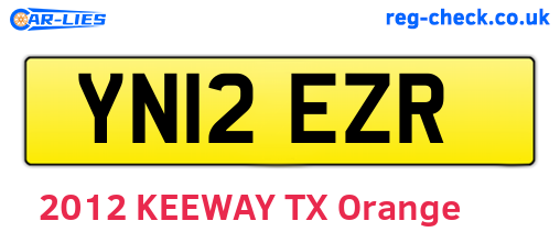 YN12EZR are the vehicle registration plates.