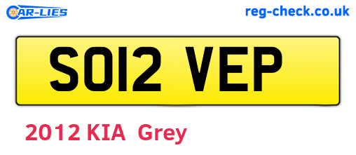 SO12VEP are the vehicle registration plates.