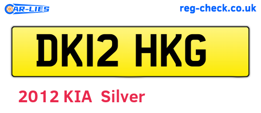 DK12HKG are the vehicle registration plates.
