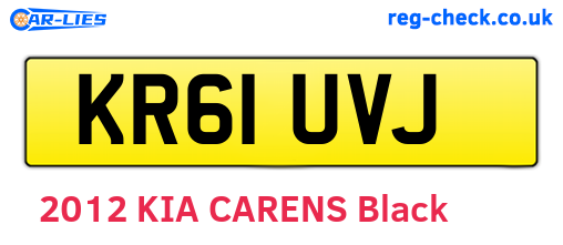 KR61UVJ are the vehicle registration plates.
