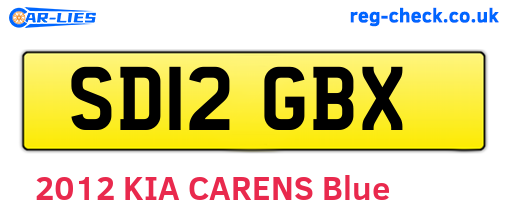 SD12GBX are the vehicle registration plates.