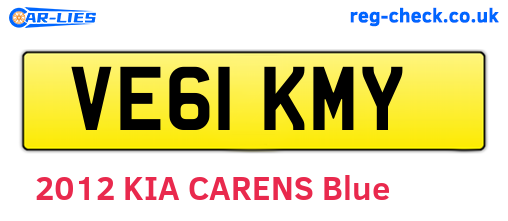 VE61KMY are the vehicle registration plates.