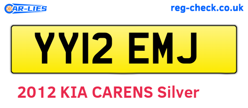 YY12EMJ are the vehicle registration plates.