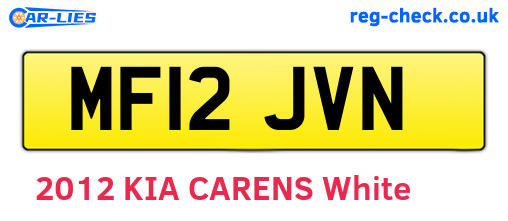 MF12JVN are the vehicle registration plates.
