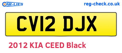 CV12DJX are the vehicle registration plates.