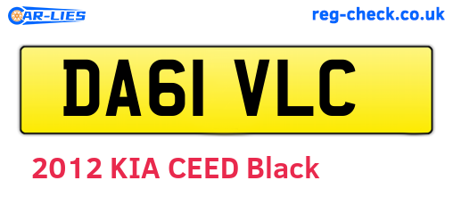 DA61VLC are the vehicle registration plates.