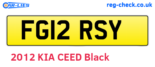 FG12RSY are the vehicle registration plates.