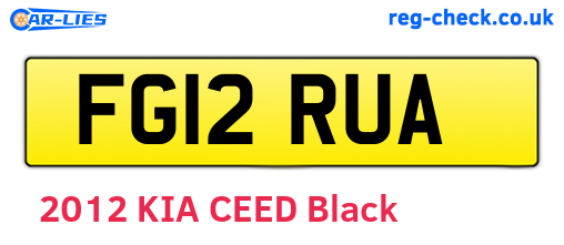 FG12RUA are the vehicle registration plates.