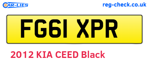 FG61XPR are the vehicle registration plates.