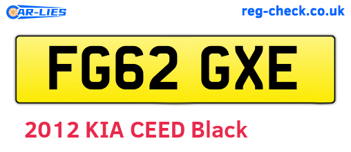 FG62GXE are the vehicle registration plates.