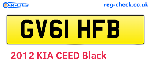 GV61HFB are the vehicle registration plates.