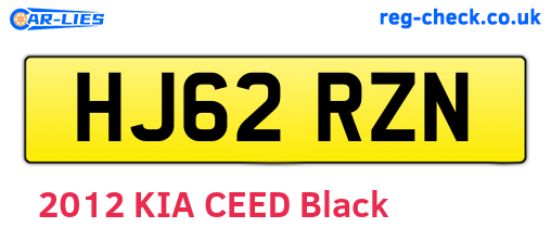 HJ62RZN are the vehicle registration plates.