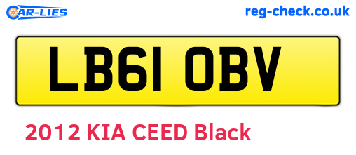 LB61OBV are the vehicle registration plates.