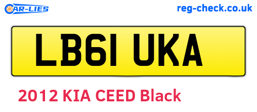 LB61UKA are the vehicle registration plates.