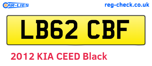 LB62CBF are the vehicle registration plates.