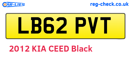 LB62PVT are the vehicle registration plates.