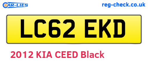 LC62EKD are the vehicle registration plates.