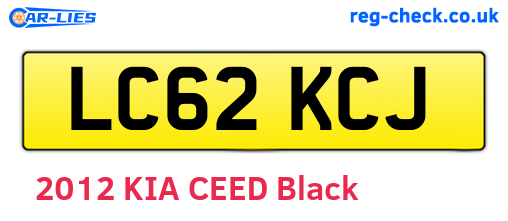 LC62KCJ are the vehicle registration plates.