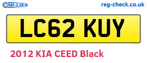 LC62KUY are the vehicle registration plates.