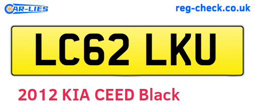 LC62LKU are the vehicle registration plates.