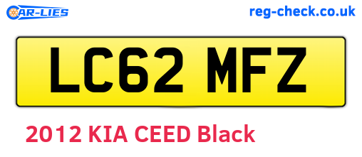 LC62MFZ are the vehicle registration plates.