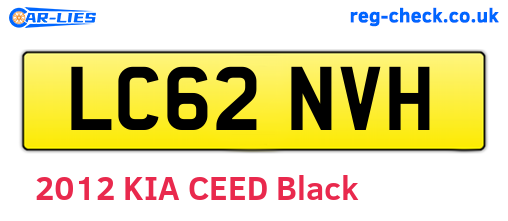 LC62NVH are the vehicle registration plates.