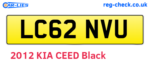 LC62NVU are the vehicle registration plates.