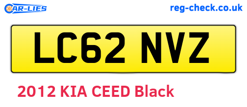 LC62NVZ are the vehicle registration plates.