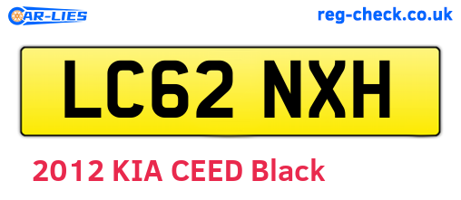 LC62NXH are the vehicle registration plates.