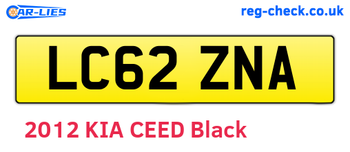 LC62ZNA are the vehicle registration plates.