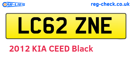 LC62ZNE are the vehicle registration plates.
