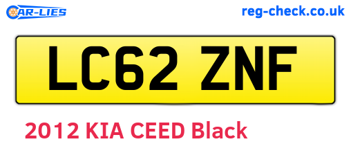 LC62ZNF are the vehicle registration plates.